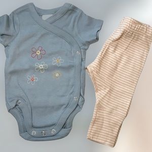 Hanna Andersson North air Organic Cotton Crossover body suit & pants 0-3 months